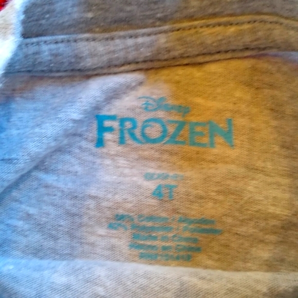Disney Elsa & Anna 2 Shirt Bundle Sz 4T Blue & Gray w/ Frozen Characters - Picture 4 of 9